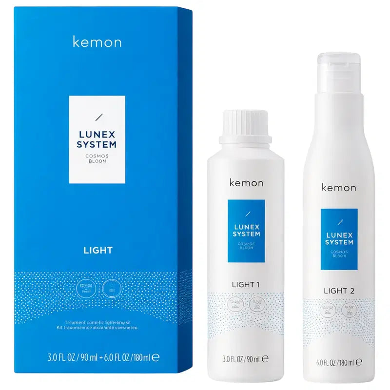 Lunex System Light Set Kemon: Cosmetic Lightening, Hair Cream Treatment, 90 ml + Cosmetic Developer, Hair Cream Treatment, 180 ml