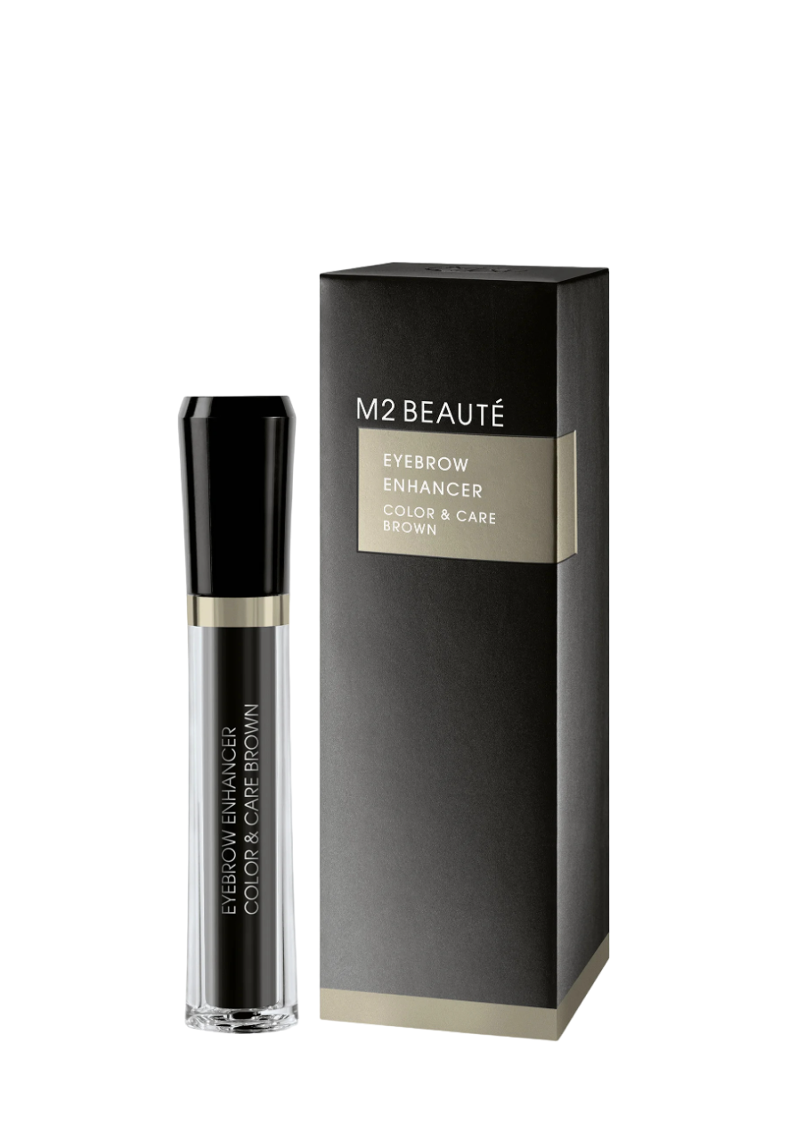 M2 Beaute, Eyebrow Enhancer Color & Care, Vegan, Tillväxt, Ögonbrynsgel, Brun, 6 ml