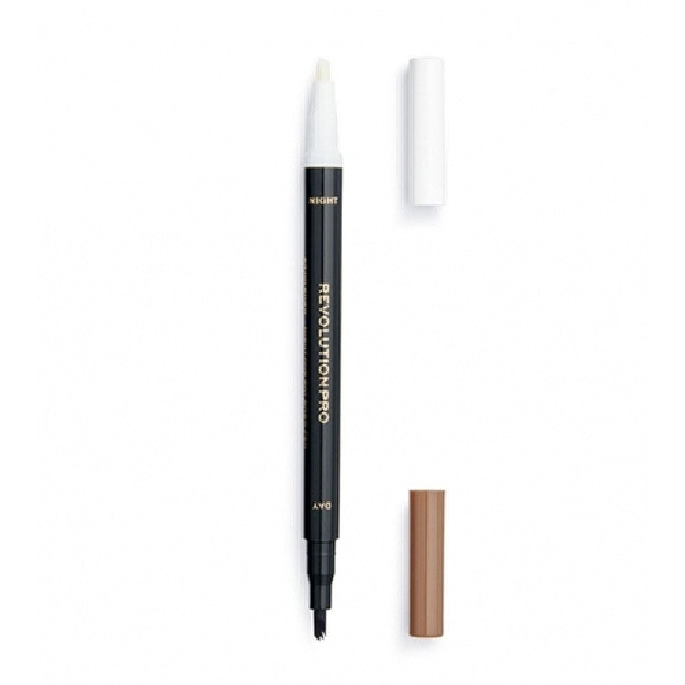 Makeup Revolution, 24h Day & Night, Ögonbrynskrämkrita, Askbrun, 1.6 ml