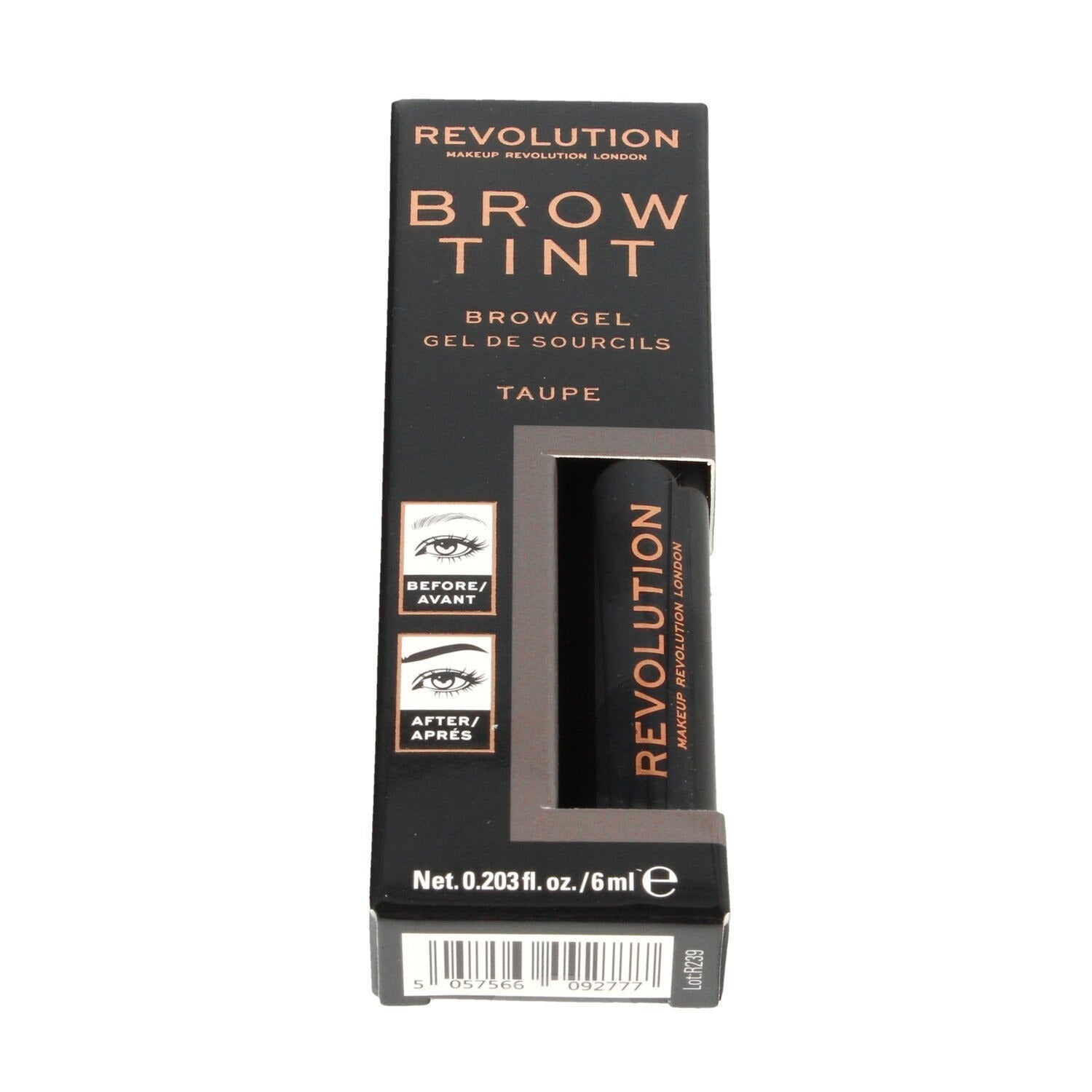 Makeup Revolution, Brow Tint, Ögonbrynsgel, Mullvadsgrå, 6 ml