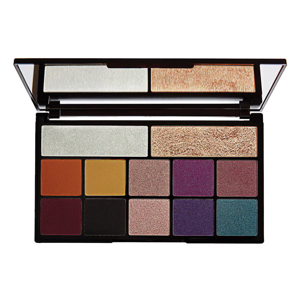 Makeup Revolution, Carmi, Ögonskuggspalett, Eldens kyss, 12 nyanser, 27 g