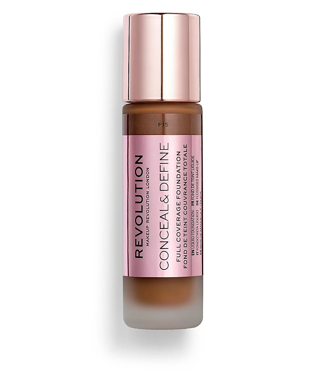 Makeup Revolution, Conceal & Define, Oljefri, Krämfoundation, F 15, 23 ml