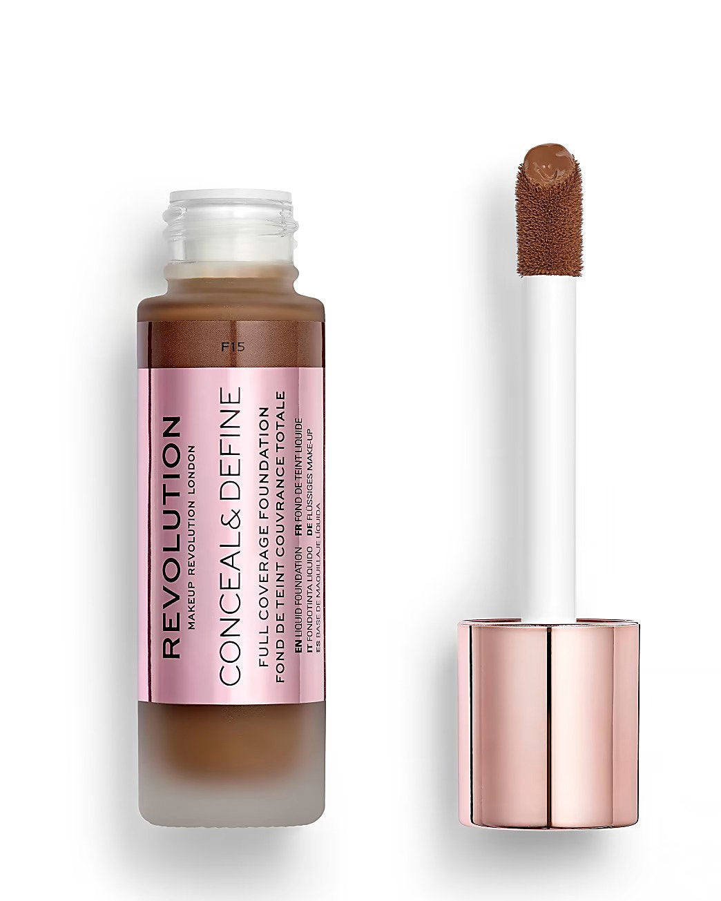 Makeup Revolution, Conceal & Define, Oljefri, Krämfoundation, F 15, 23 ml