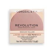 Makeup Revolution, Conceal & Fix, Vegan, Löst fixeringspuder, Mellangul, 13 g