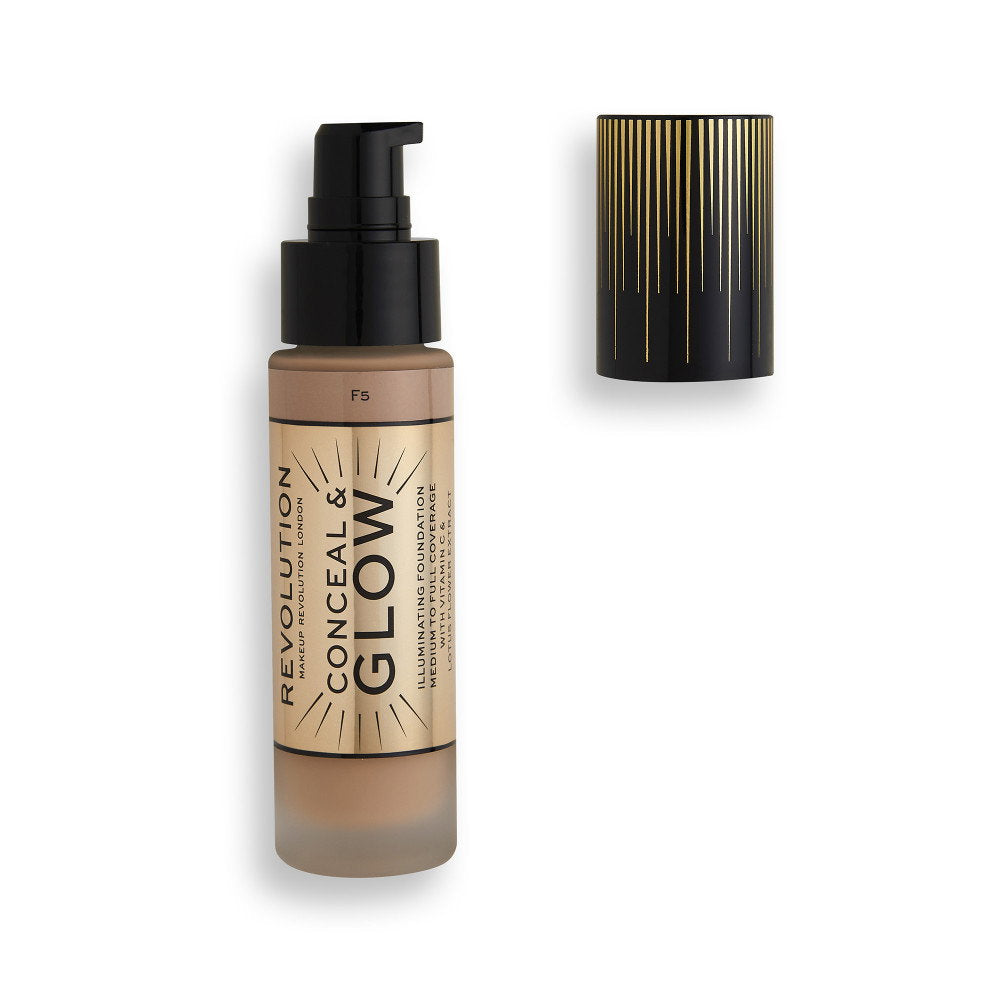Makeup Revolution, Conceal & Glow, Luminous, Cream Foundation, F5, 23 ml