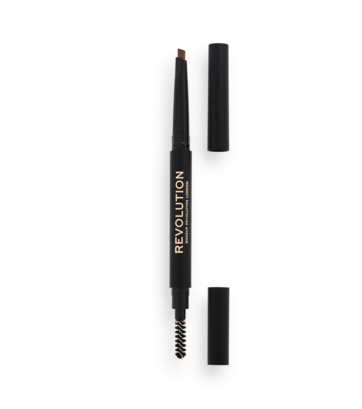 Makeup Revolution, Duo Brow Definer Pencil, Ögonbrynskräm penna & borste 2-i-1, Ljusbrun, 0.25 g