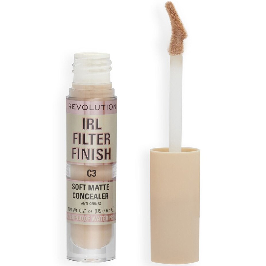 Makeup Revolution, IRL Filter Finish, Täck mörka fläckar, Täckstift, C3, 6 g