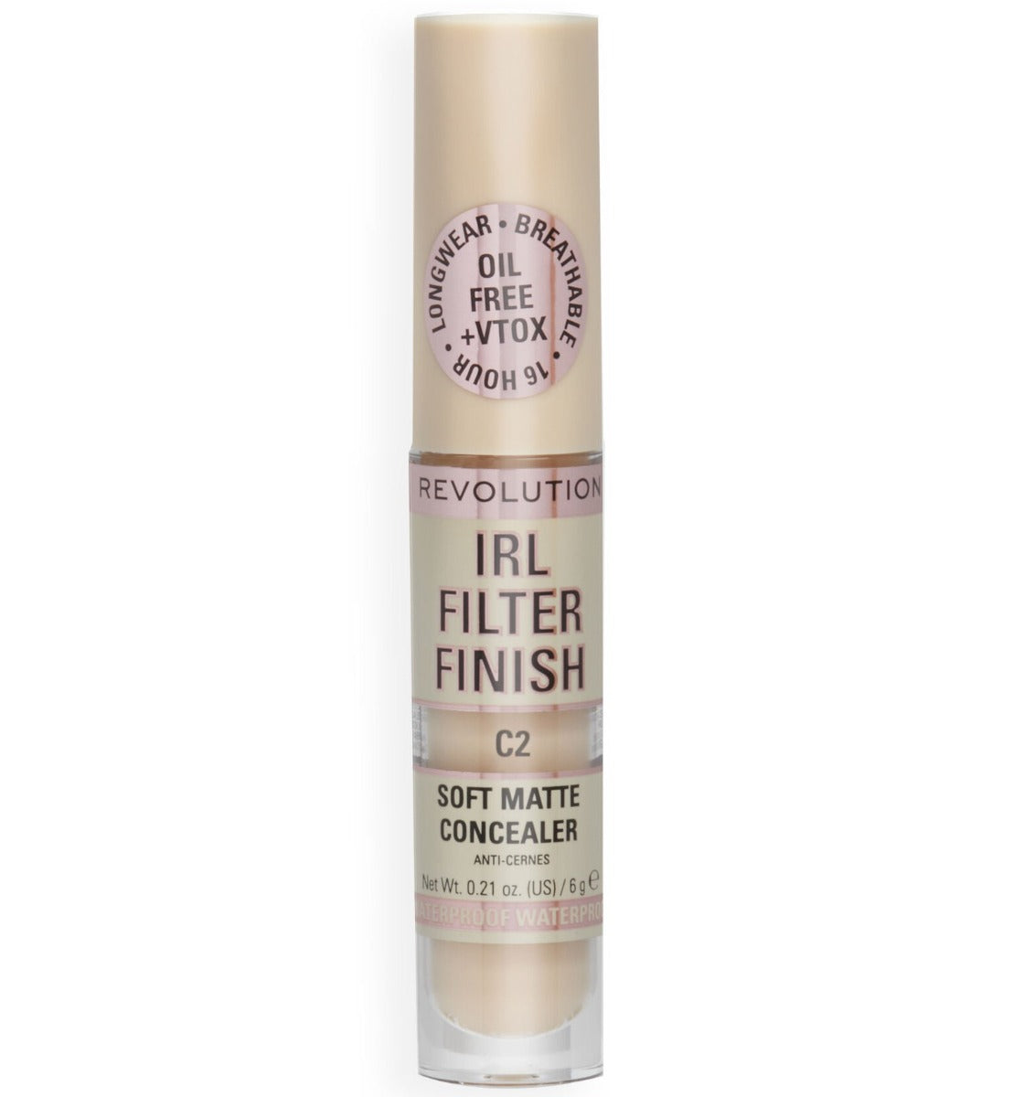 Makeup Revolution, IRL Filter Finish, Täck mörka fläckar, Krämconcealer, C2, 6 g