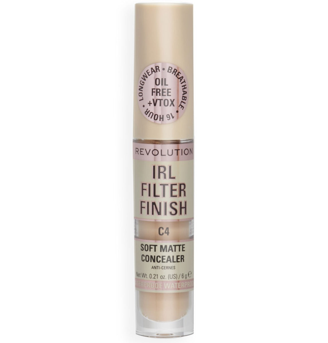 Makeup Revolution, IRL Filter Finish, Täck mörka fläckar, Krämconcealer, C4, 6 g