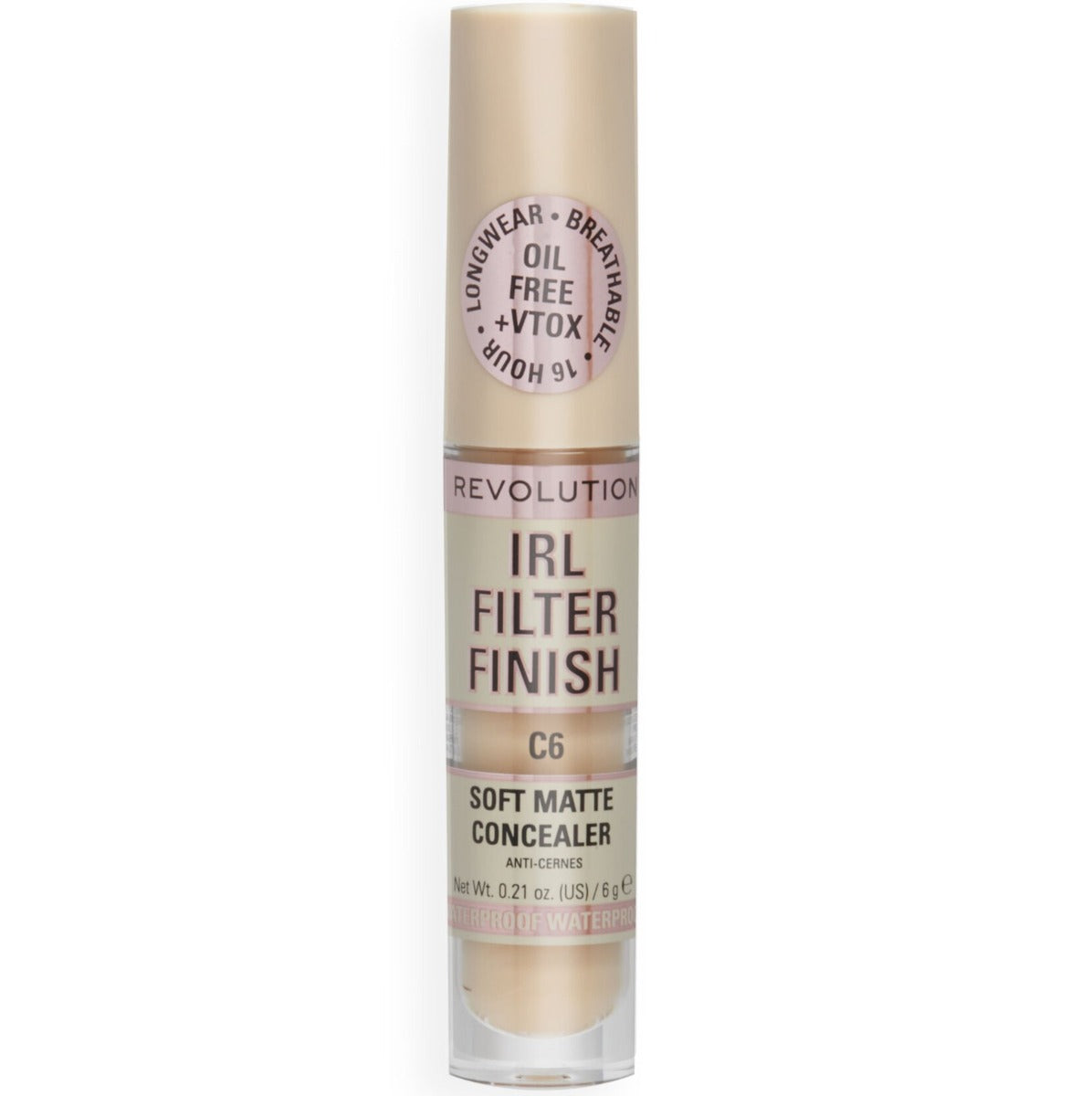 Makeup Revolution, IRL Filter Finish, Täck mörka fläckar, Krämconcealer, C6, 6 g