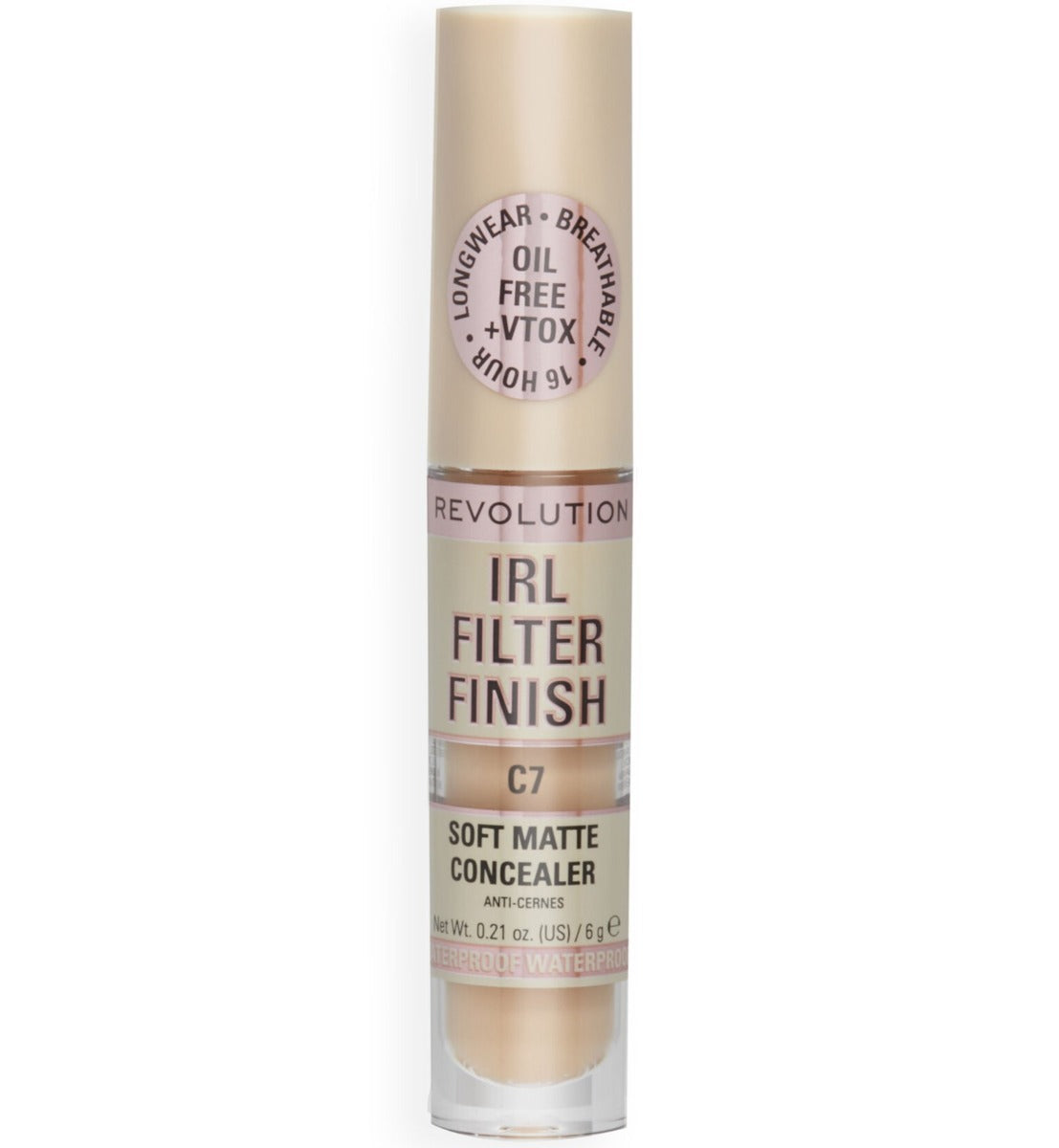 Makeup Revolution, IRL Filter Finish, Täck mörka fläckar, Krämig concealer, C7, 6 g