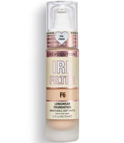 Makeup Revolution, IRL Filter, Oljefri, Långvarig användning, Krämfoundation, F6, 23 ml