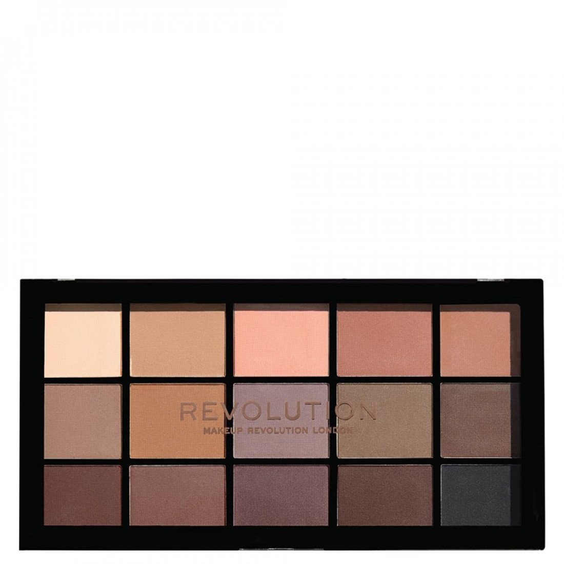 Makeup Revolution, Reloaded Palette, Ögonskuggspalett, Grundläggande matta, 15x, 1,1 g