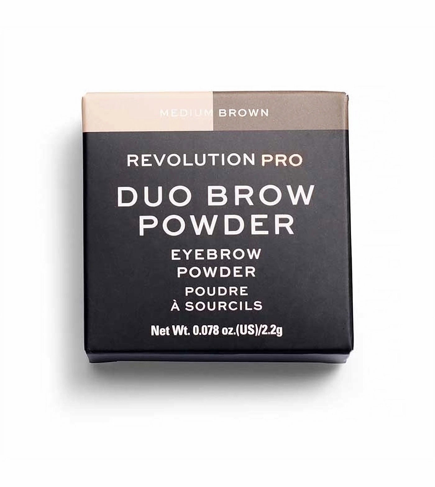 Makeup Revolution, REVOLUTION PRO, Vegan, Ögonbrynspuder, Medium Brun, 2.2 g