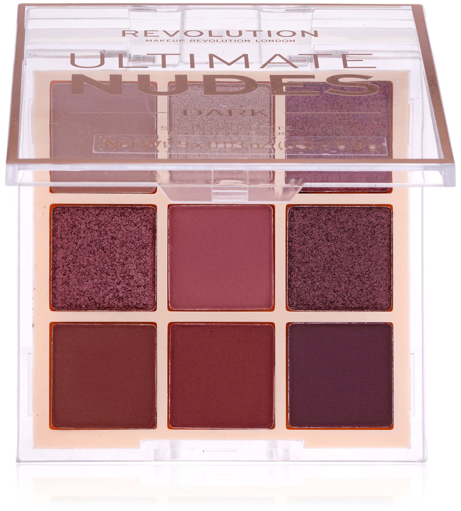 Makeup Revolution, Ultimate Nudes, Ögonskuggspalett, Mörk, 9 nyanser, 8.1 g