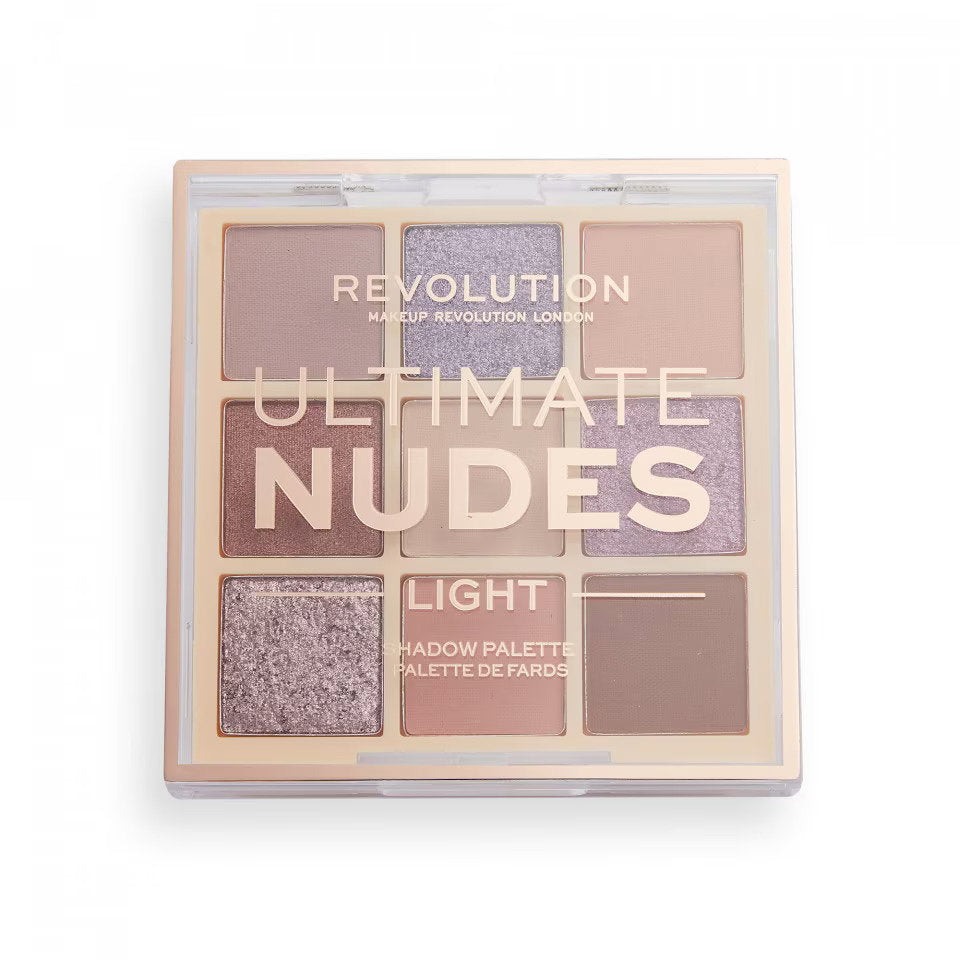 Makeup Revolution, Ultimate Nudes, Ögonskuggspalett, Ljus, 9 nyanser, 8.1 g