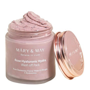 Mary and May, Rose Hyaluronic Hydra, Intensiv återfuktning, Lermask, 125 g