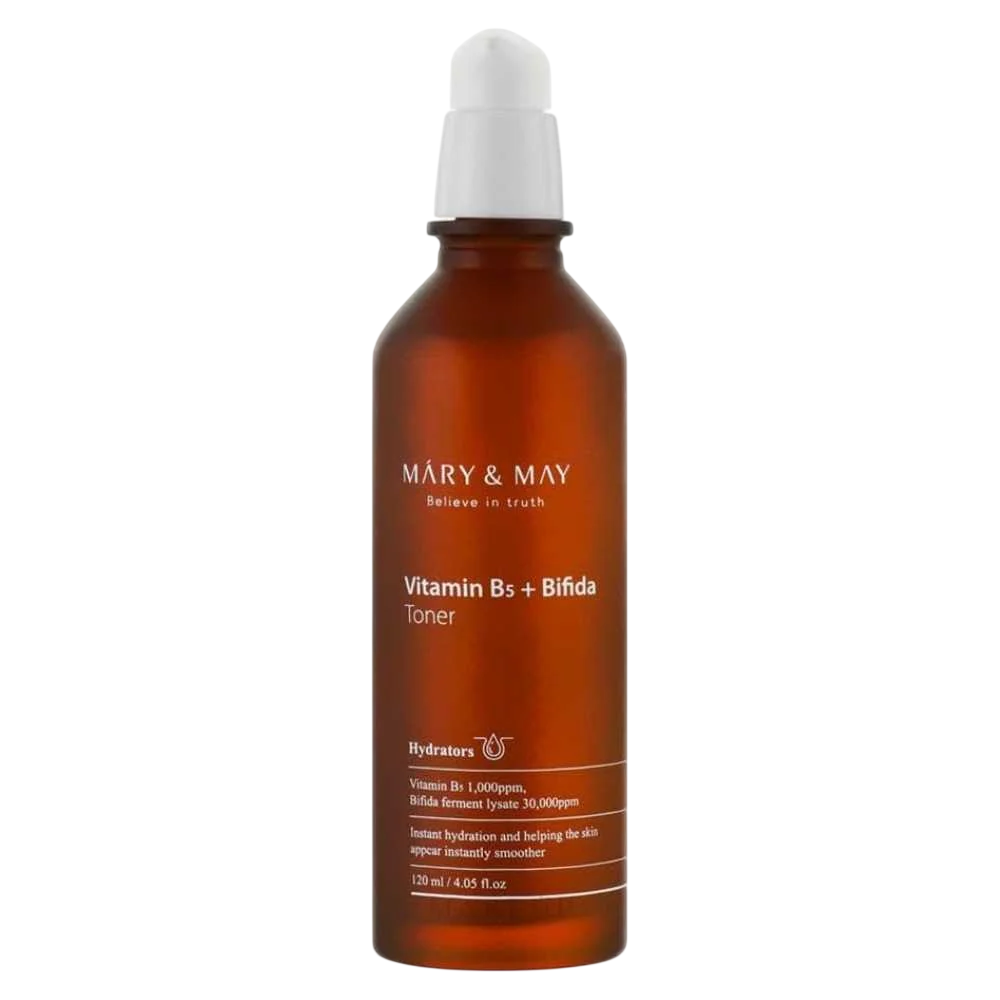 Mary and May, Vitamin B5 + Bifida, Återfuktande och utjämnande, Tonic lotion, För ansiktet, 120 ml