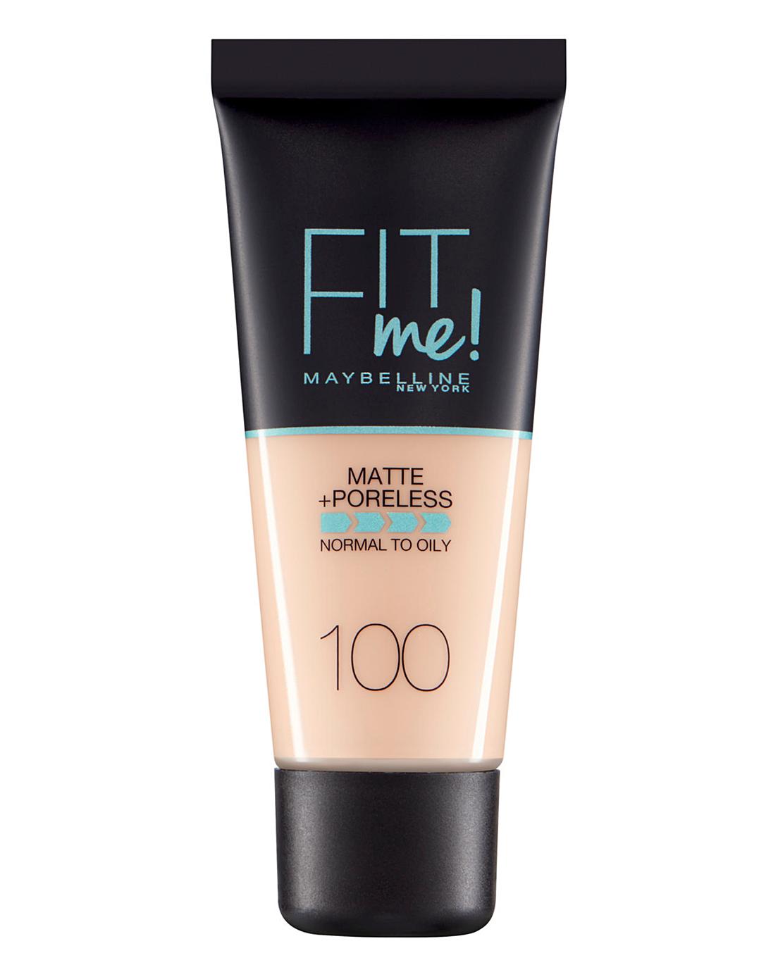 Maybelline, Fit Me Matte + Poreless, Flytande foundation, 100, Varm elfenben, 30 ml
