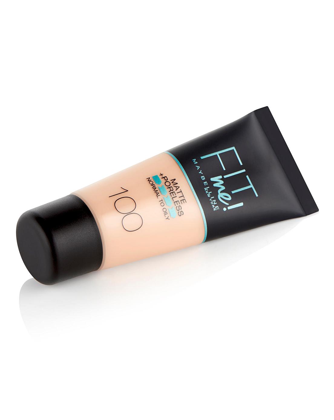 Maybelline, Fit Me Matte + Poreless, Flytande foundation, 100, Varm elfenben, 30 ml