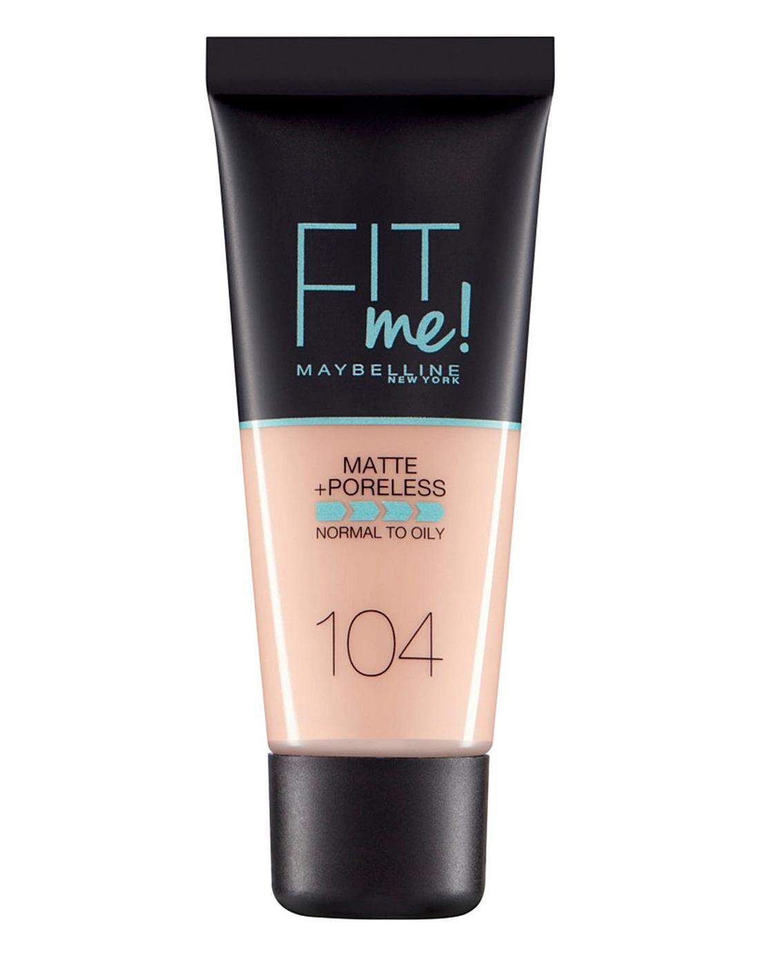 Maybelline, Fit Me Matte + Poreless, Flytande foundation, 104, Mjukt elfenben, 30 ml
