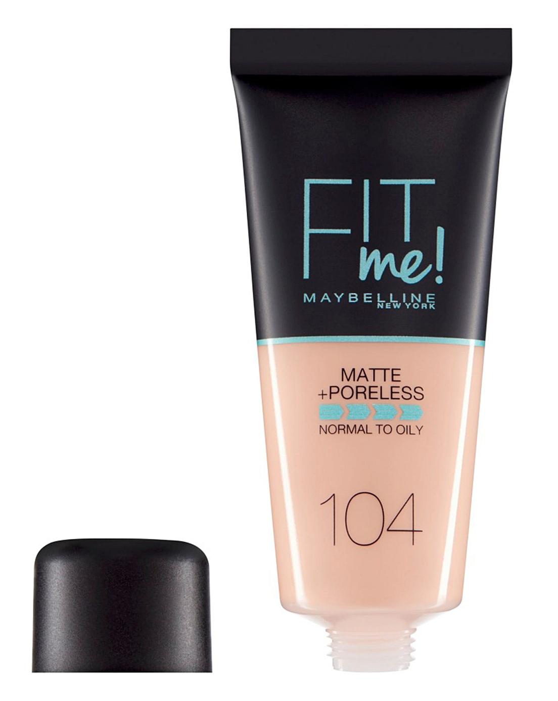 Maybelline, Fit Me Matte + Poreless, Flytande foundation, 104, Mjukt elfenben, 30 ml