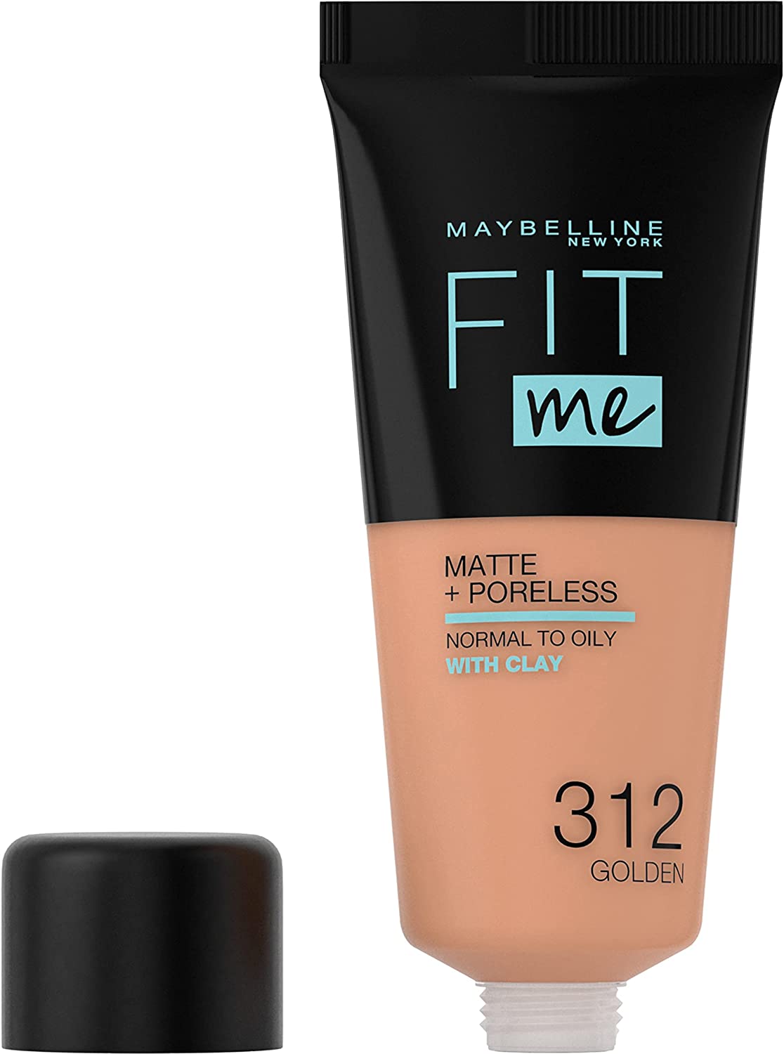 Maybelline, Fit Me Matte + Poreless, Flytande foundation, 312, Gyllene, 30 ml