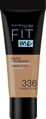 Maybelline, Fit Me Matte + Poreless, Flytande foundation, 336, Varm oliv, 30 ml