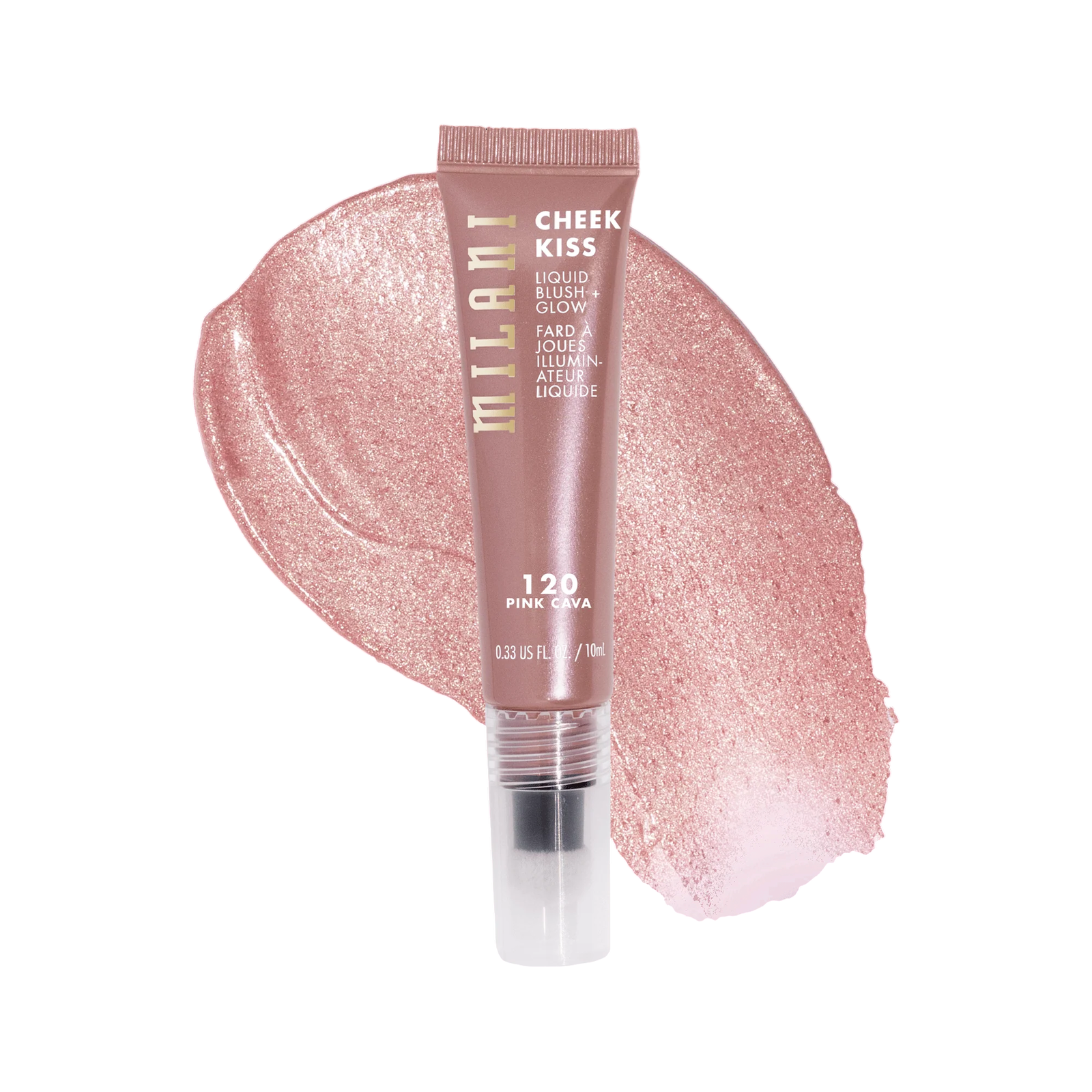 Milani, Cheek Kiss Blush + Glow, Belyst, Flytande rouge, 120, Pink Cava, 10 ml