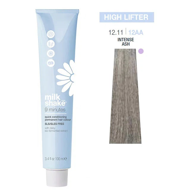 Milk Shake, 9 Minutes, SLS/SLES-fri, Permanent hårfärg, 12.1112AA Intense Ash, 100 ml
