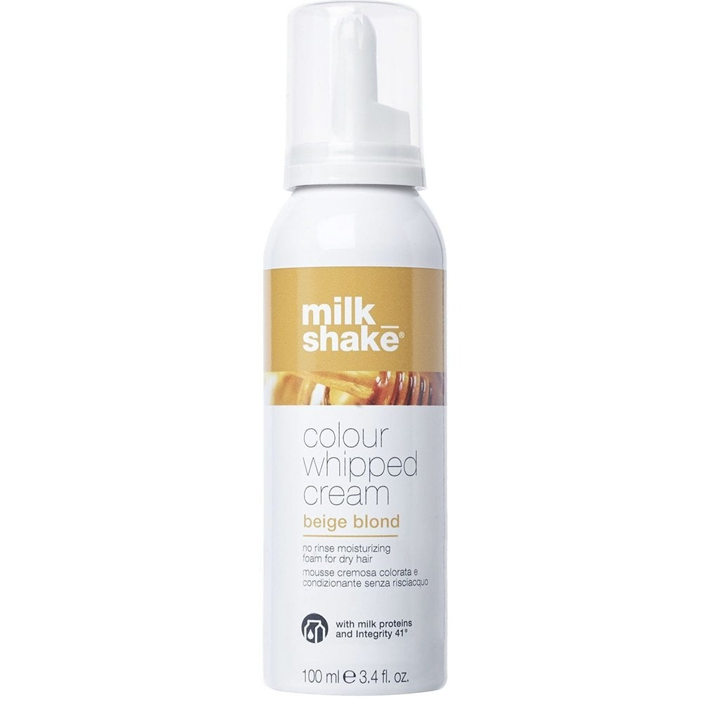 Milk Shake, Colour Whipped Cream, Ekologiska fruktextrakt, Leave-in hårfärgsmousse, Beige Blond, 100 ml