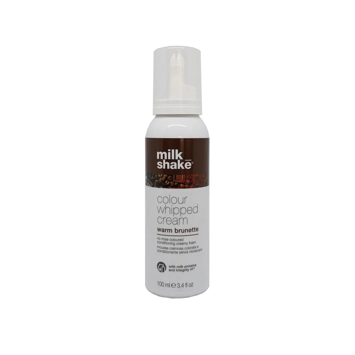 Milk Shake, Colour Whipped Cream, Ekologiska fruktextrakt, Leave-in hårfärgsmousse,  Warm Brunette, 100 ml