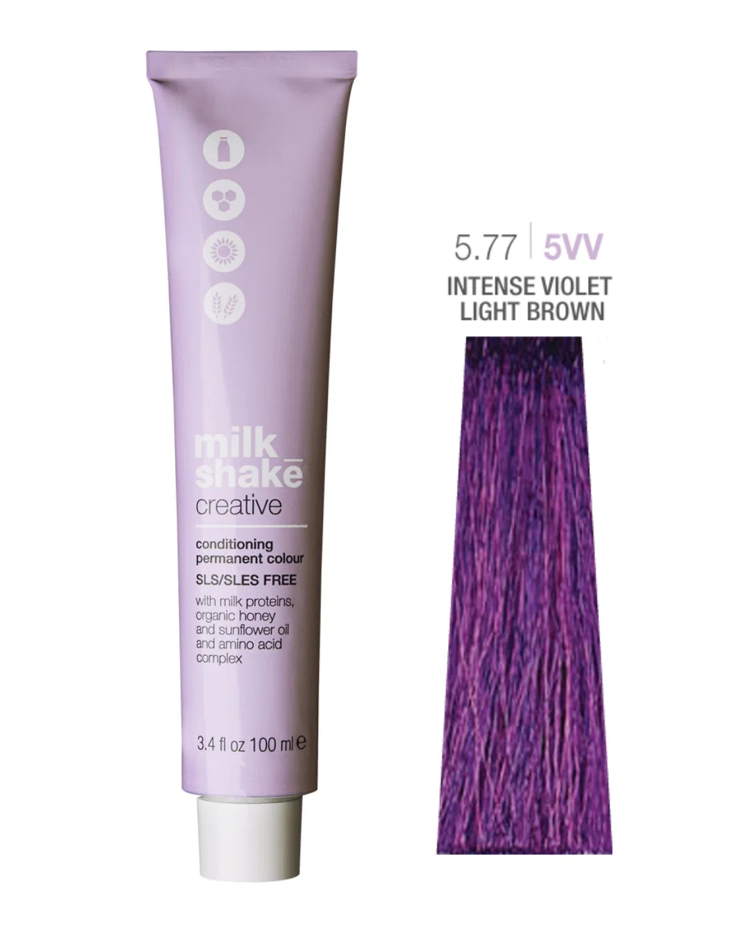 Milk Shake, Creative, Permanent hårfärg, 5.775VV Intense Violet Light Brown, 100 ml