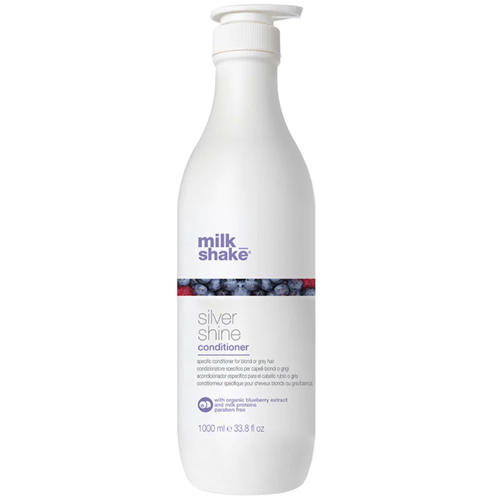 Milk Shake, Silver Shine, Parabenfri, Hårbalsam, För neutralisering av gula toner, 1000 ml