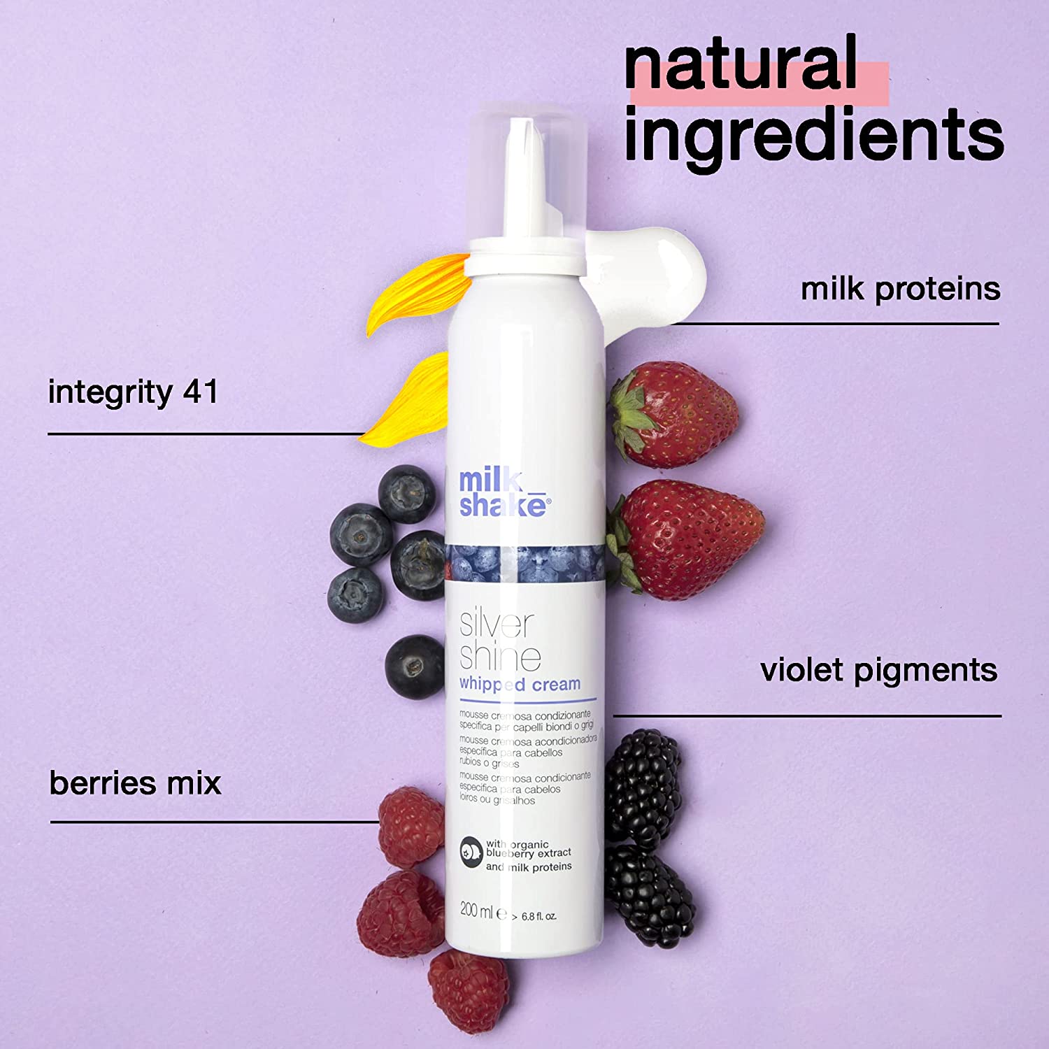 Milk Shake, Silver Shine Whipped Cream, Leave-in skumconditioner, 200 ml
