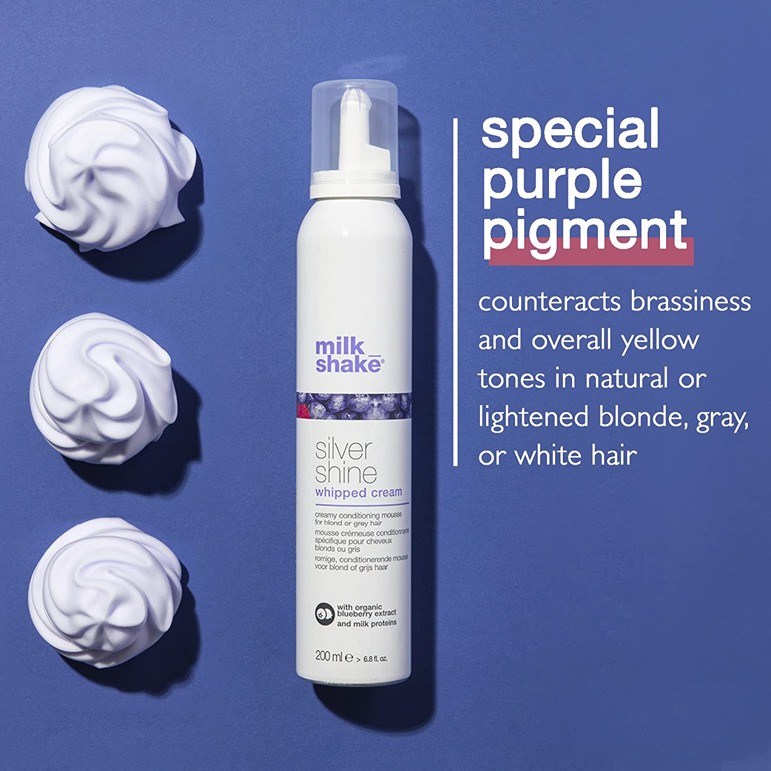 Milk Shake, Silver Shine Whipped Cream, Leave-in skumconditioner, 200 ml