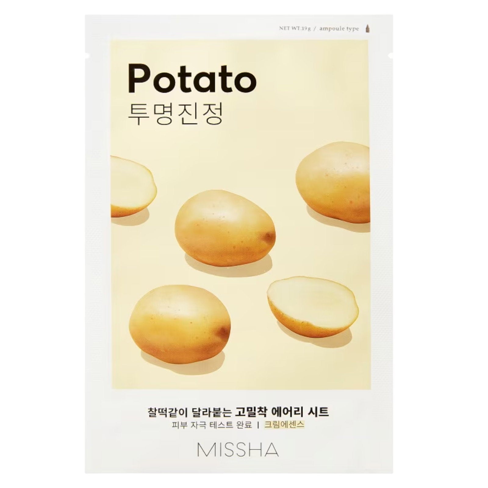 Missha, Airy Fit Potato, Ansiktsmask, För ansiktet, 19 g