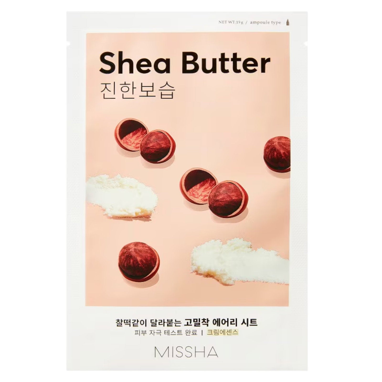 Missha, Airy Fit Shea Butter, Hydrering, Ansiktsmask, För ansiktet, 19 g