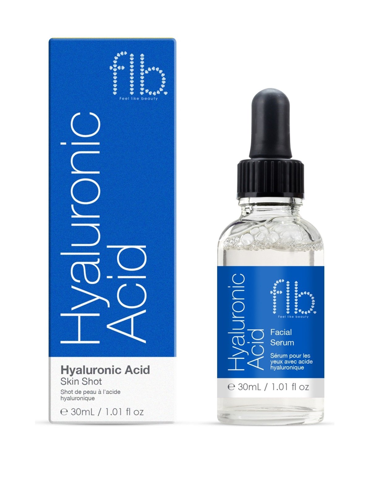 Feel Like Beauty, Skin Shot, Hyaluronsyra, Återfuktande, Serum, För ansiktet, 30 ml