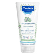 Mustela, 2 In 1, Avokado, Mild rengöring, Rengöringsgel, För ansikte & hår, 200 ml