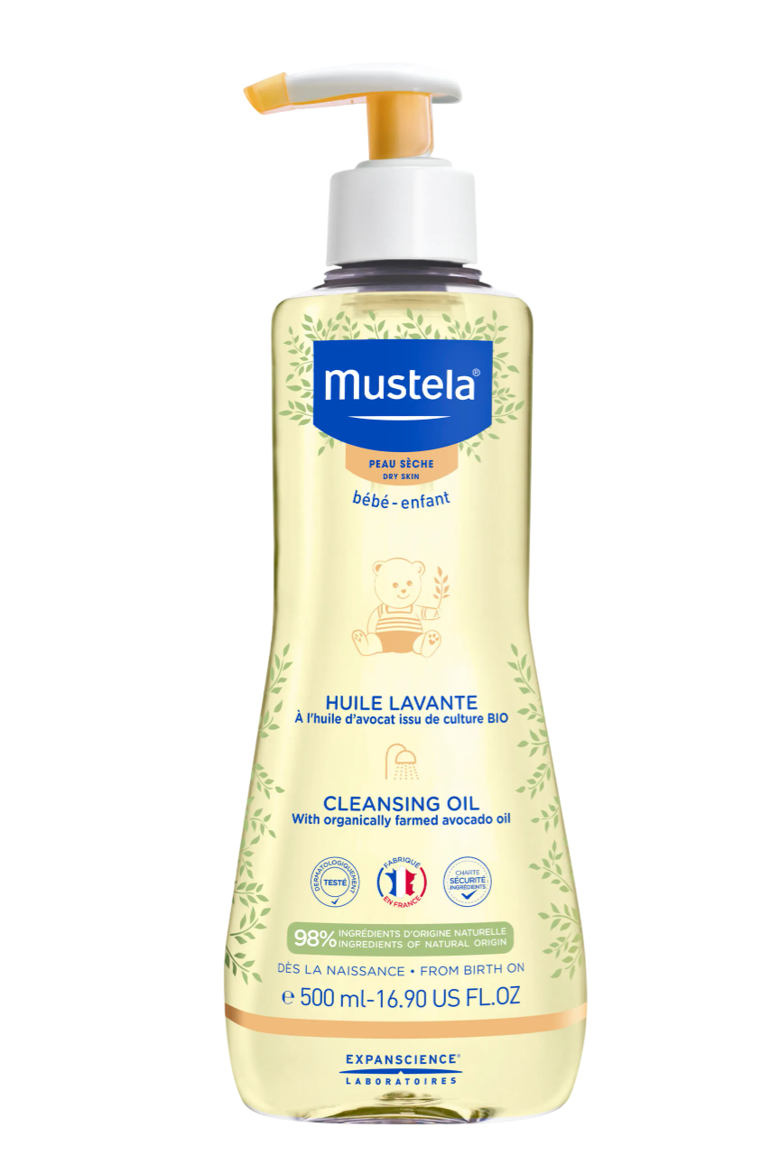 Mustela, Cleansing Oil, Avokadoolja, Närande, Duscholja, För torr hud, 500 ml