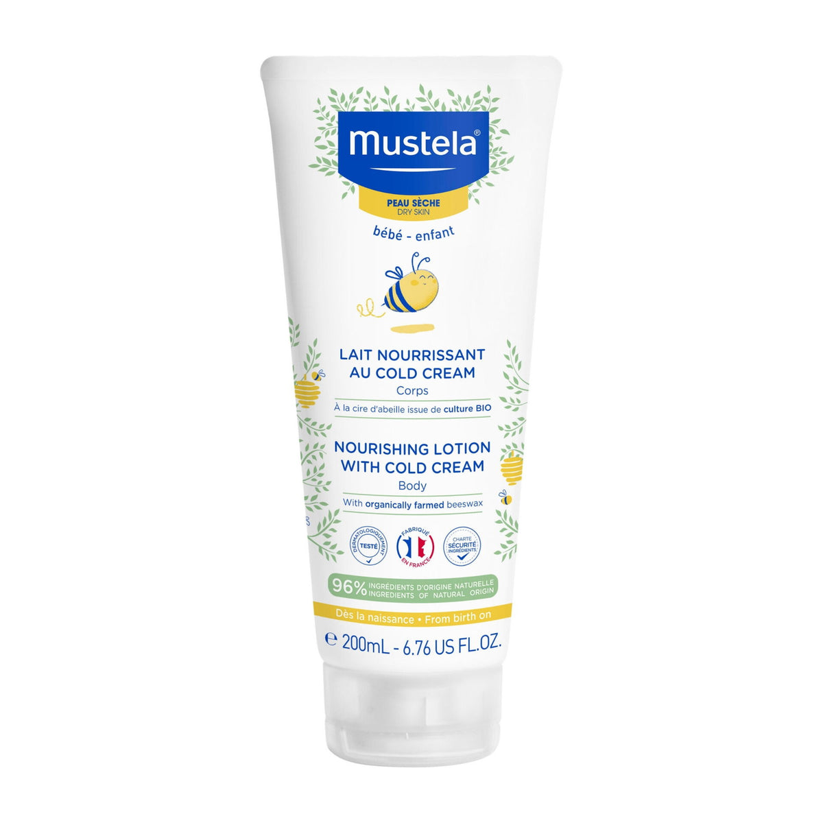 Mustela, Cold Cream, Naturligt bivax, Närande, Kroppslotion, 200 ml