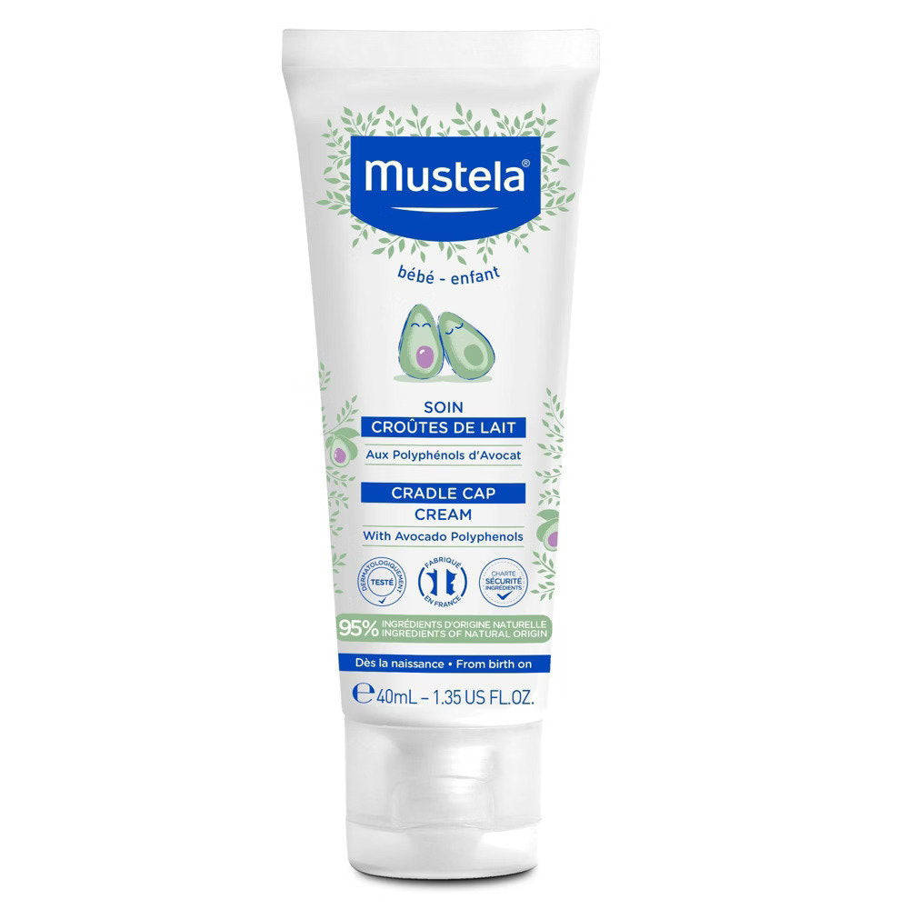 Mustela, Cradle Cap, Avokado, Anti-Milk Scales, Lokal behandlingskräm, För hårbotten, 400 ml