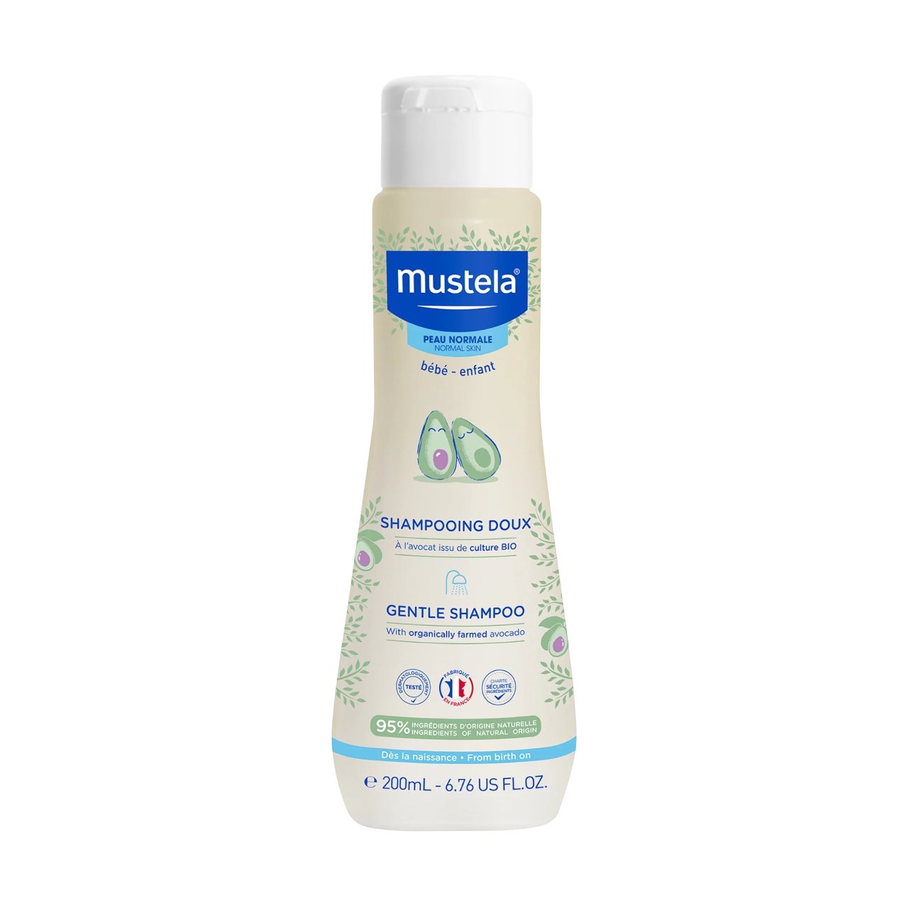 Mustela, Gentle, Avokado, Hårschampo, Mild rengöring, 200 ml