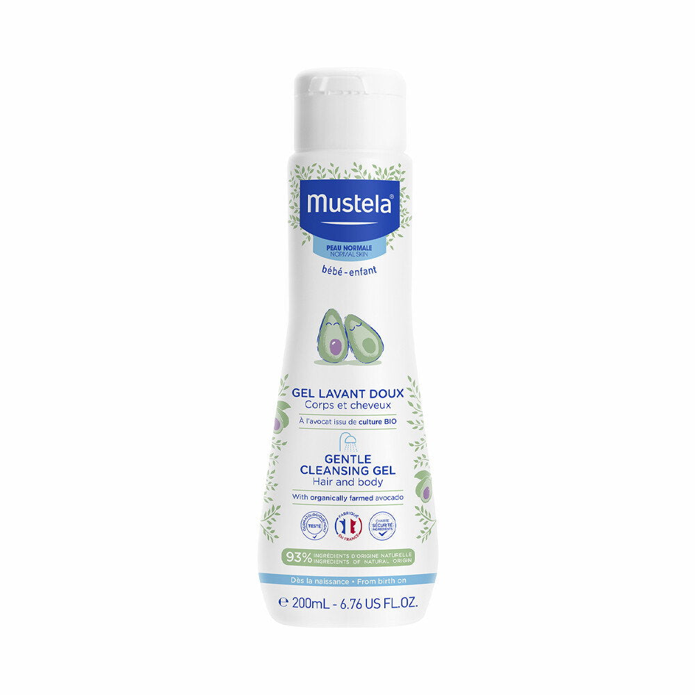 Mustela, Mustela, Avokado, Mild rengöring, Rengöringsgel, För ansikte & hår, 200 ml