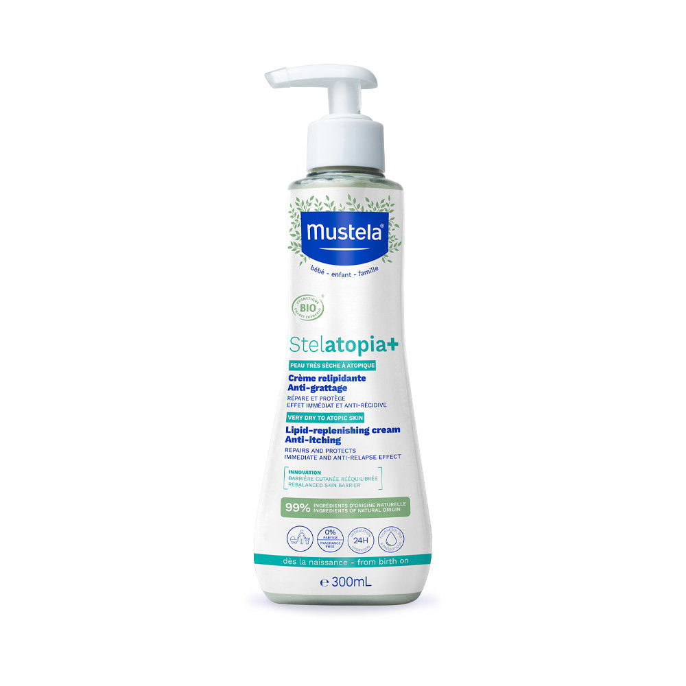 Mustela, Stelatopia+, Solros, Lipid Replenishing, Grädde, 300 ml
