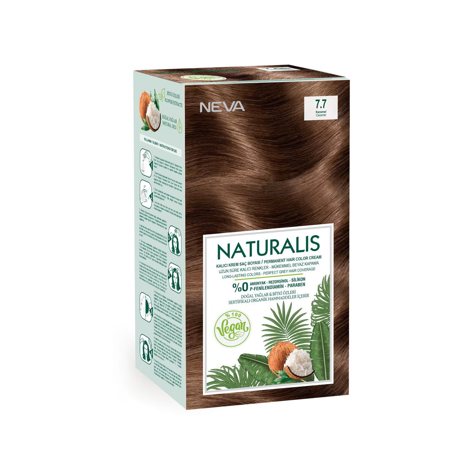Neva, Naturalis, Permanent hårfärg, 7.7 Caramel, 150 ml