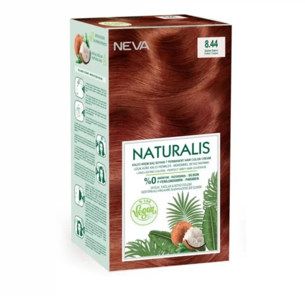 Neva, Naturalis, Permanent hårfärg, 8.44 Dark Copper, 150 ml