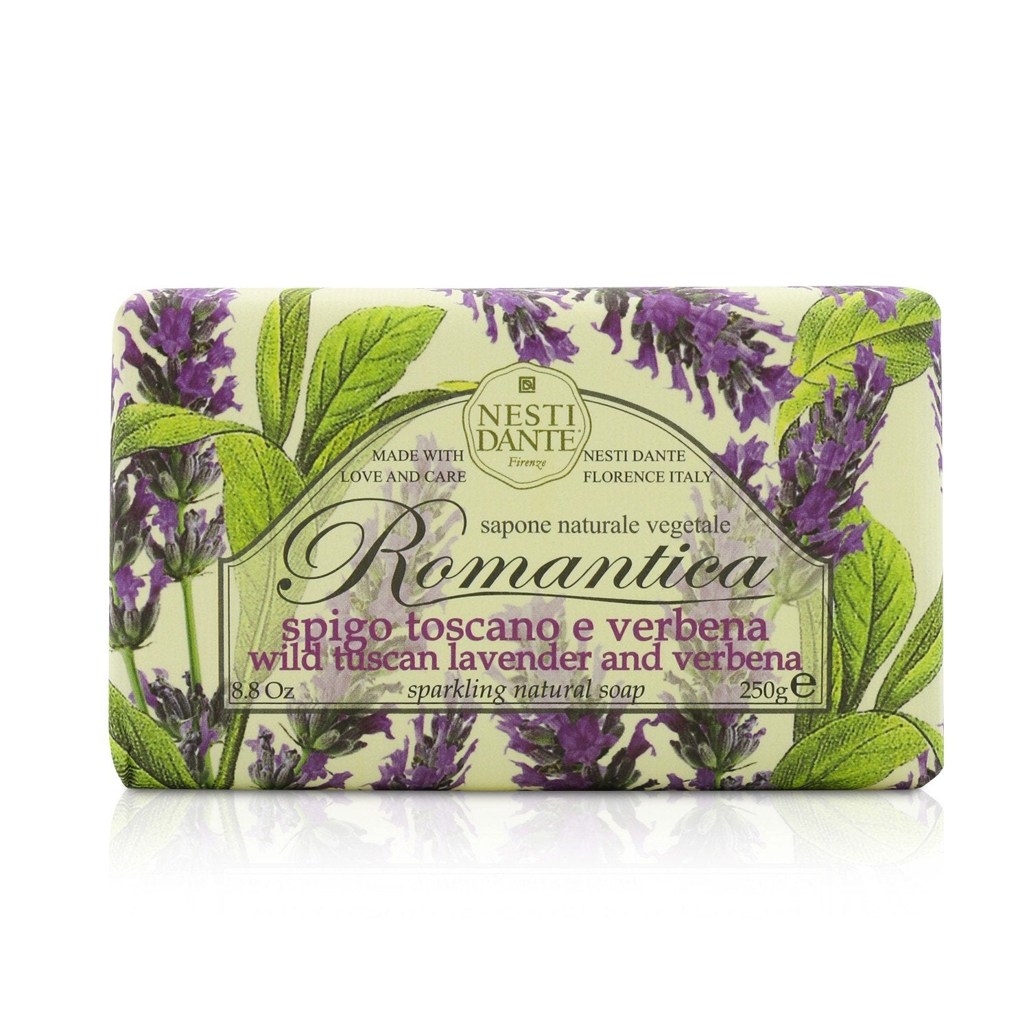 Nesti Dante, Romantica, Naturliga ingredienser, Antioxidant, Wild Tuscan Lavender & Fulfillment, Doftande tvålbar, 250 g