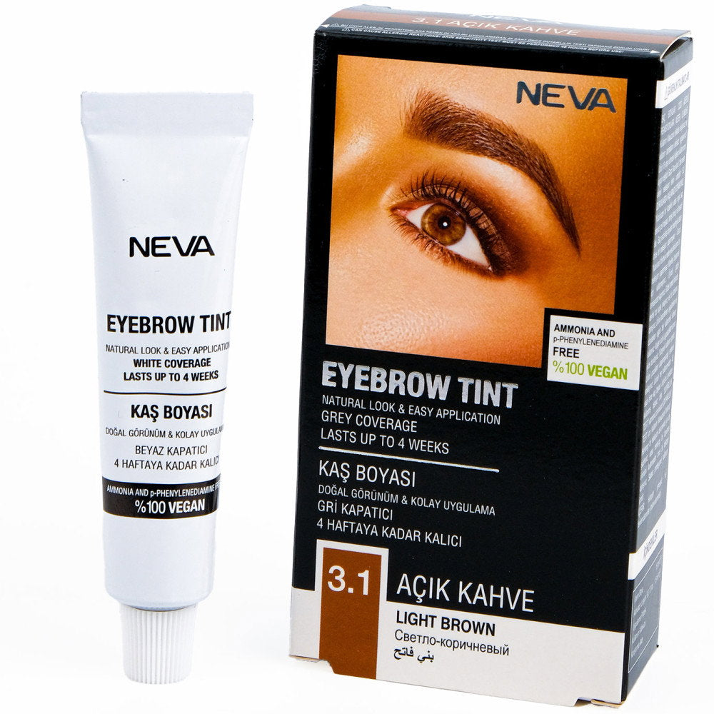 Neva, Eyebrow Tint, Permanent hårfärg,  Light Brown, 30 ml